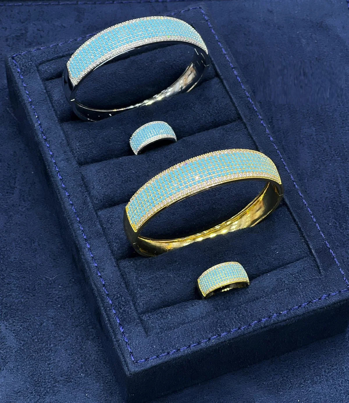 Honeycomb Luxe Crystal Kada Set