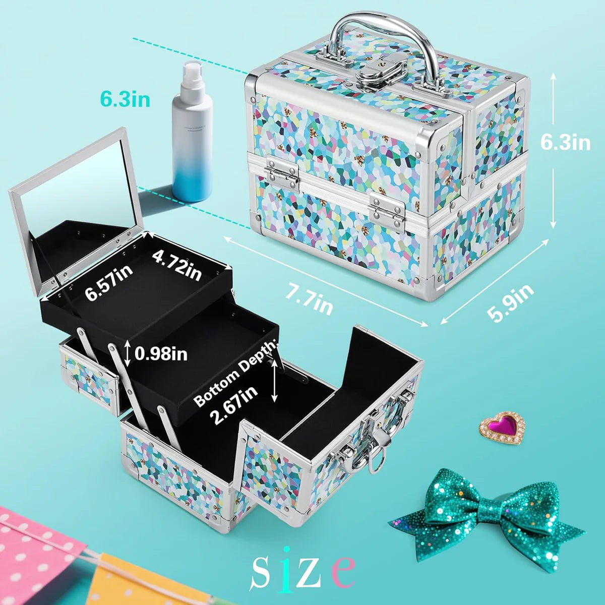 Blue Floral Makeup Case